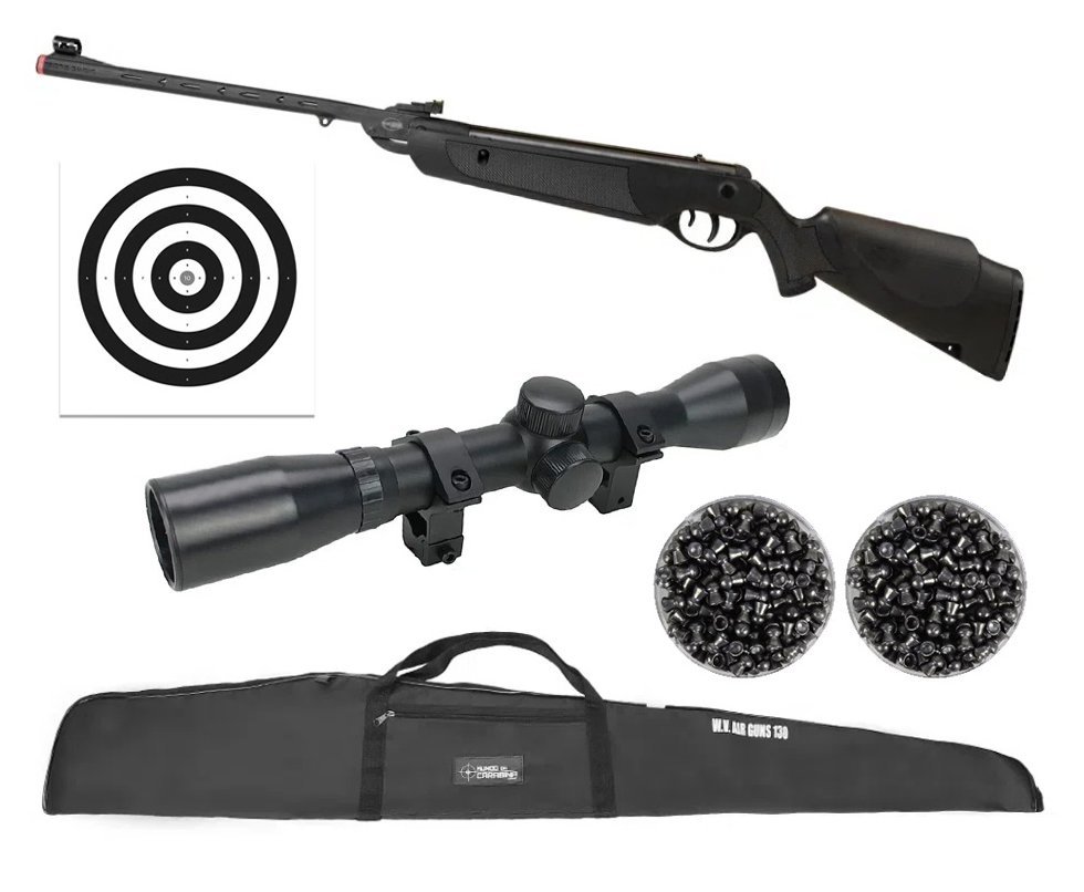 Carabina de Pressão Rossi Dione Sport MH 5,5 + Luneta 4x32 + Capa + Chumbo + Alvos