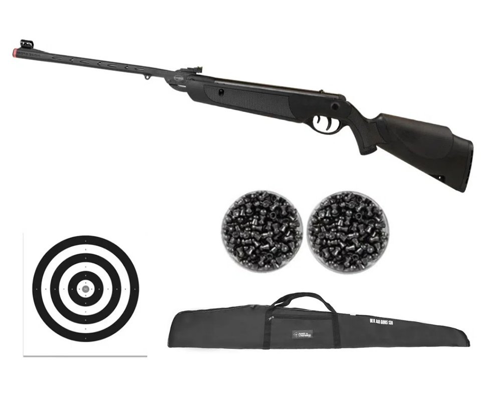 Carabina de Pressão Rossi Dione Sport Gás Ram Nitro 5,5 + Capa + Chumbo + Alvos