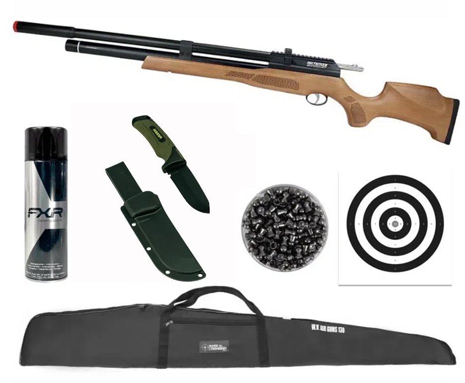 Carabina PCP Artemis M25W Thunder Classic 5.5 - FXR + Capa + Desengripante / Anticorrosivo + Chumbo + Faca + Alvos