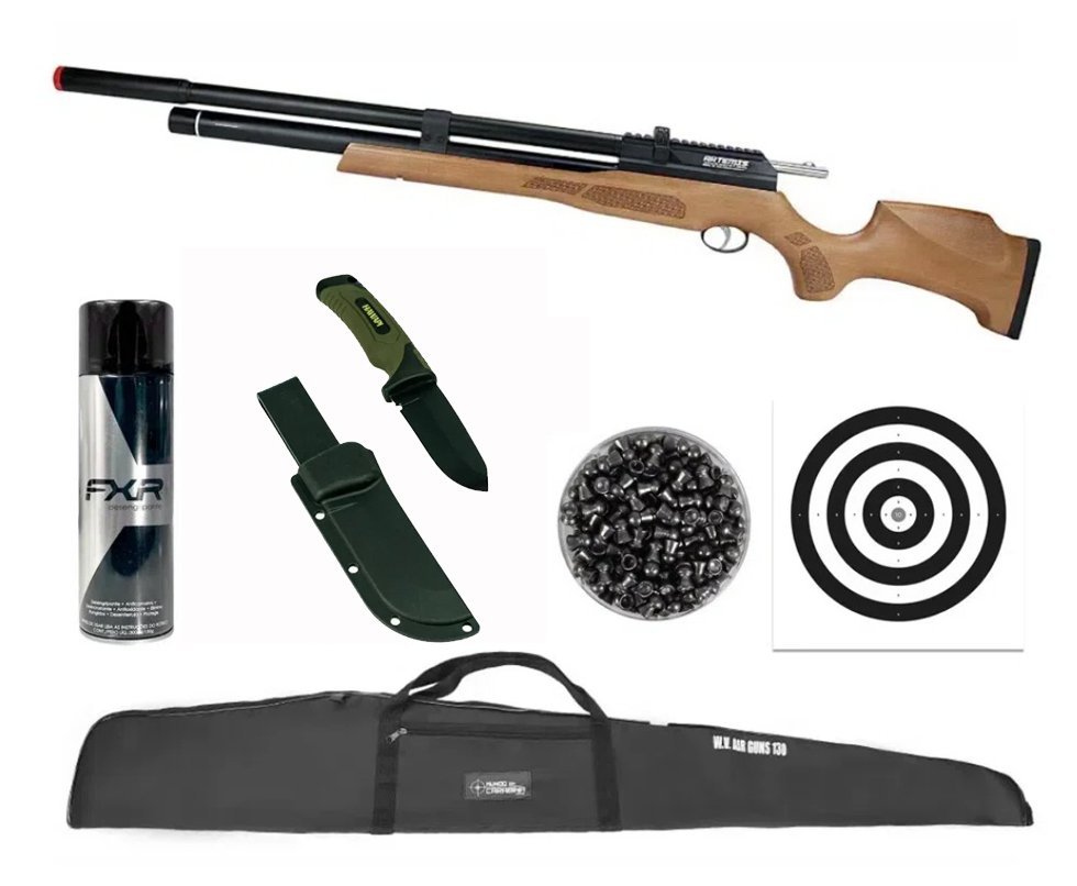 Carabina PCP Artemis M25W Thunder Classic 5.5 - FXR + Capa + Desengripante / Anticorrosivo + Chumbo + Faca + Alvos