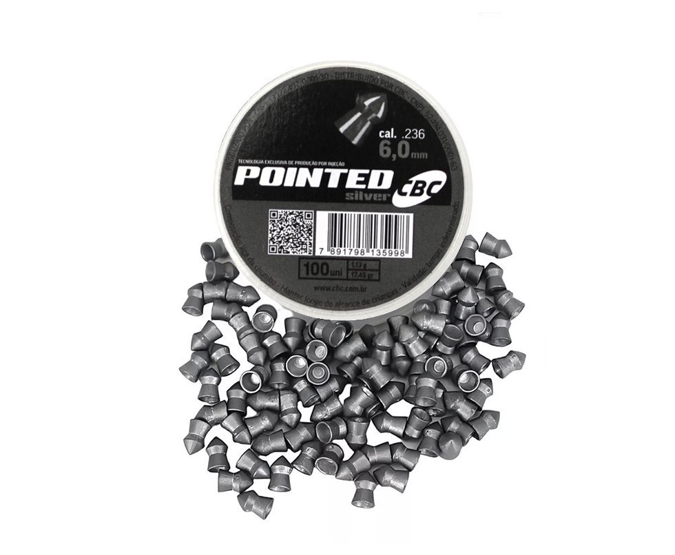 Chumbinho Pointed Silver 6,0 mm c/100un - CBC