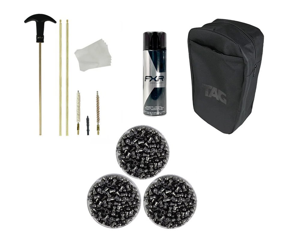 Bolsa para Transporte e Armazenagem TAG Cary Preto + Chumbos 6,35 + Kit limpeza + Desengripante / Anticorrosivo