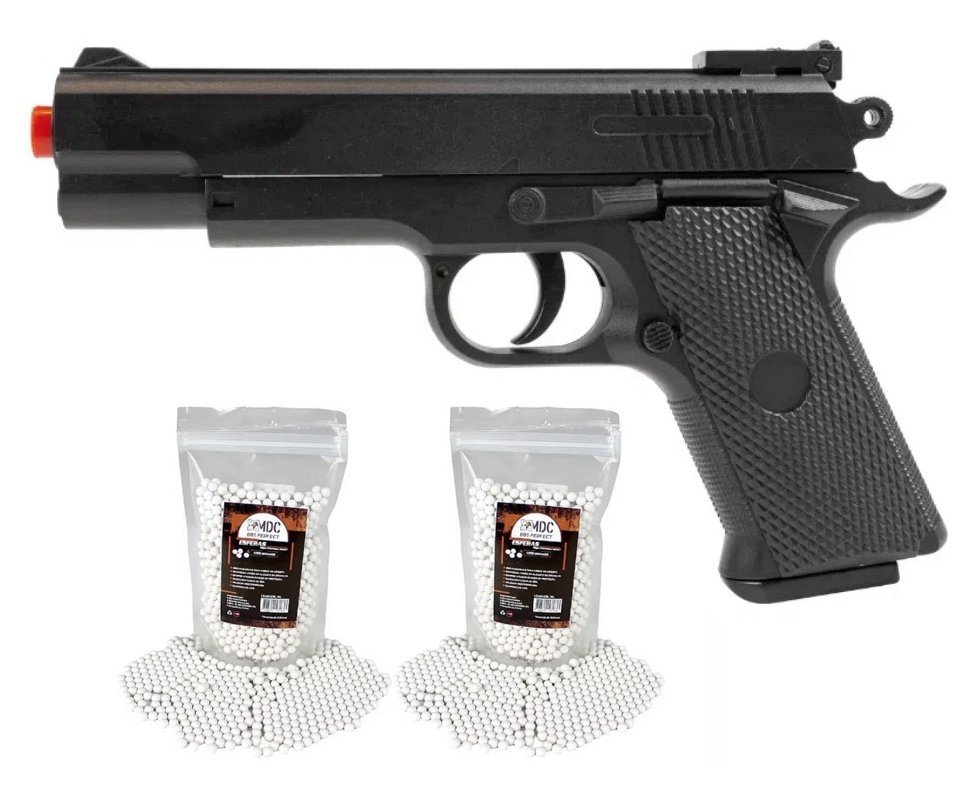 Pistola de Airsoft VG 1911 Short V92 Mola 6mm - Rossi + 2000 BBs