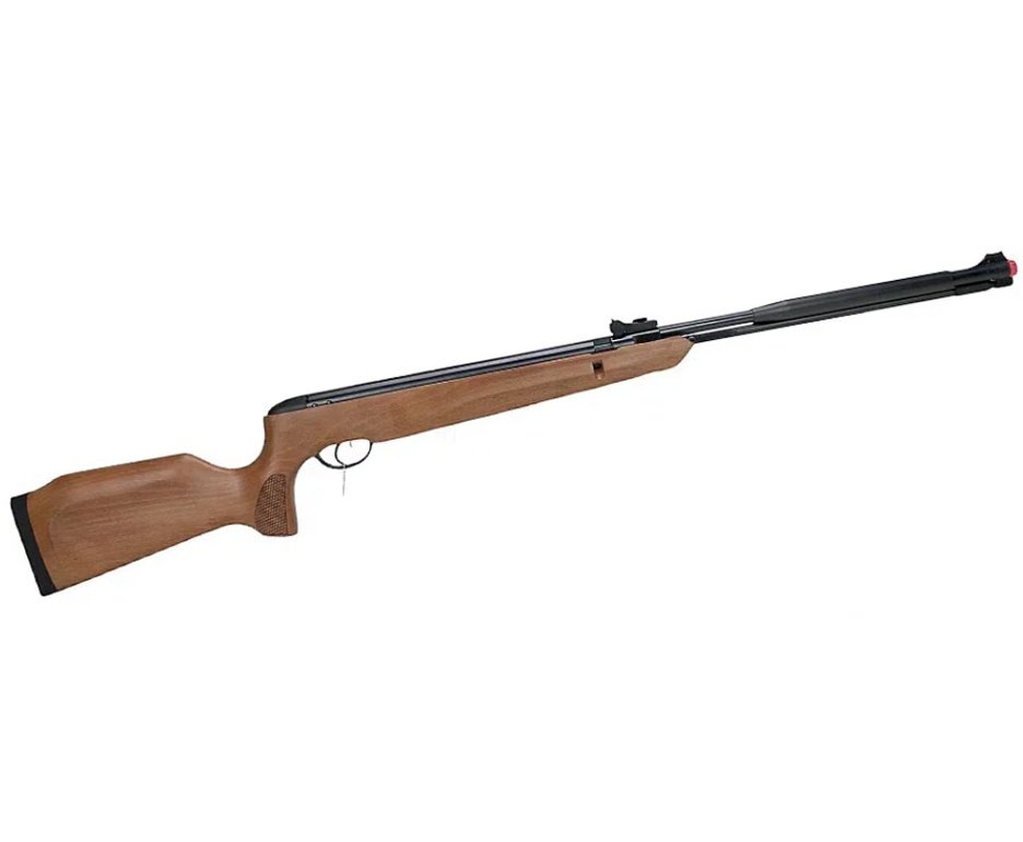 Carabina de Pressão Naja 2.0 Wood Madeira 5,5 Gas Ram Nitro Cano Fixo - TAG + Luneta 4x32 + Capa + Chumbos + Alvos + Desengripante / Anticorrosivo + Kit de Limpeza