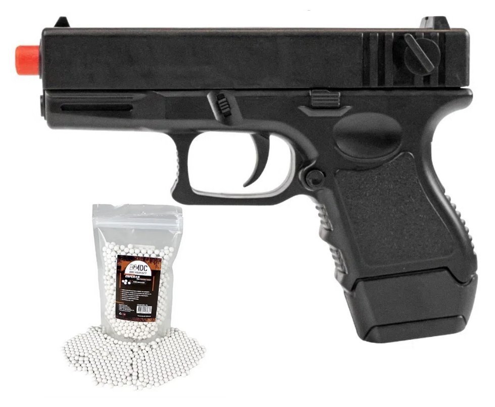 Pistola de Airsoft VG GK Short V45 Mola 6mm - Rossi + 1000BBS
