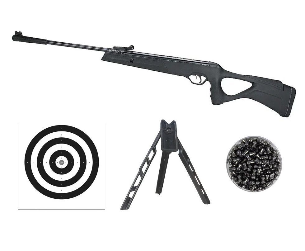 Carabina de Pressão Artemis GR800S Blade Gás Ram 60kg 4.5mm - Fxr + Tripé + Alvos + Chumbo