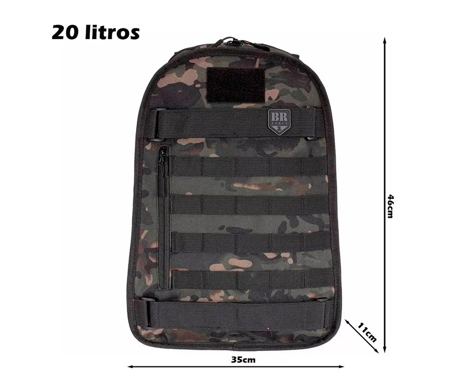 Mochila Dupla Face Sentinela 20L Cinza/Multicam Black - BR Force