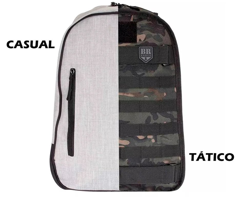 Mochila Dupla Face Sentinela 20L Cinza/Multicam Black - BR Force