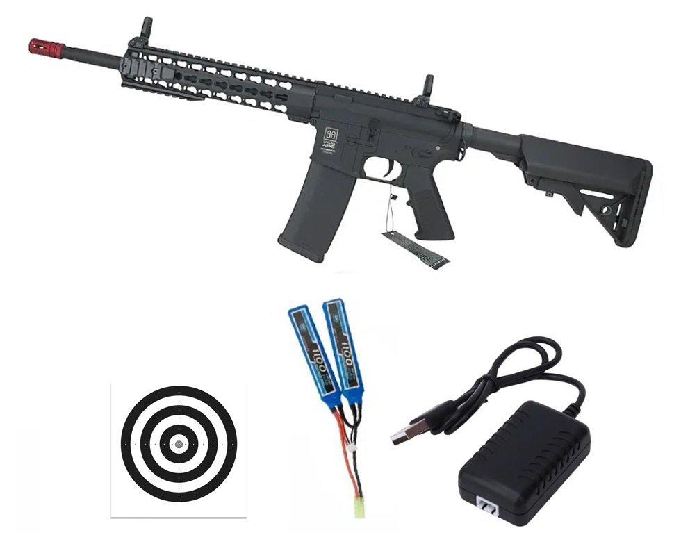 Rifle de Airsoft AEG M4 SA-F02 Black Flex Key MOD 10" - Specna Arms + Bateria + Carregador