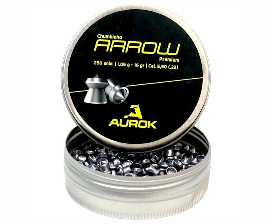 Chumbinho Premium Apolo Arrow Cal 5.5mm com 250un alto poder de expansão e perfuração
