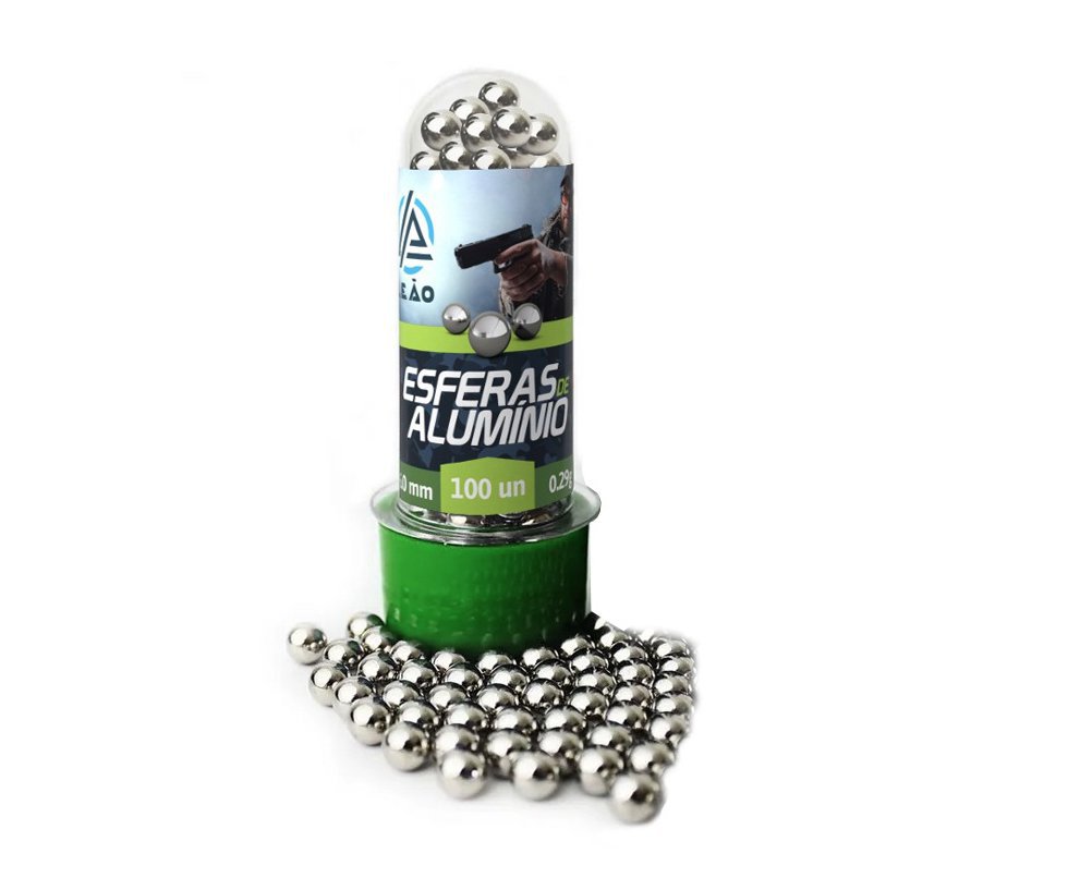 Esfera BBs Metal Aço Aluminio 0.29g 6mm c/100