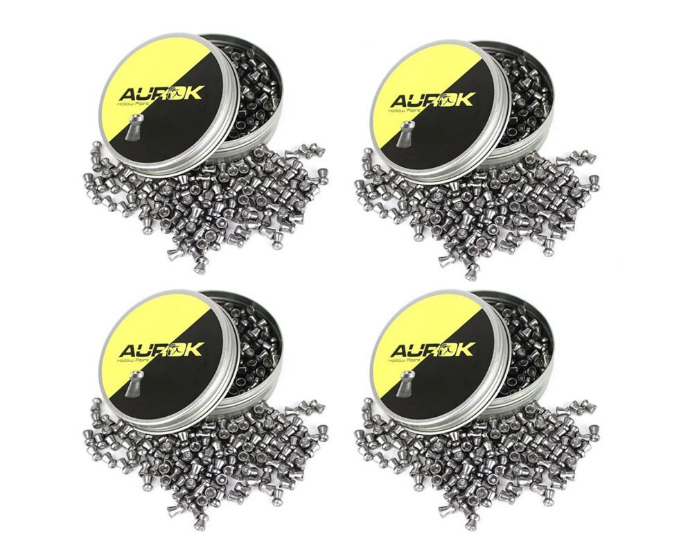 kit 4 latas de Chumbinho Aurok Hollow Point 5,5mm 250 unids