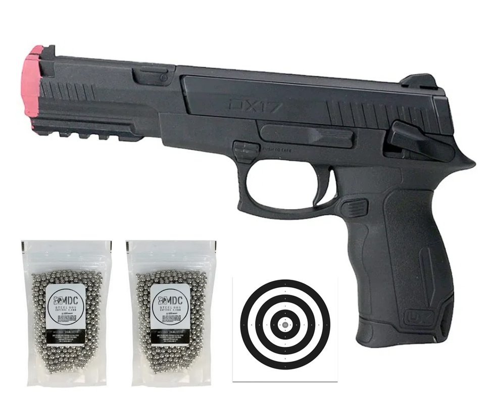 Pistola de Pressão UX DX17 4,5mm Dual Ammo Spring - Umarex + BBS + Alvos