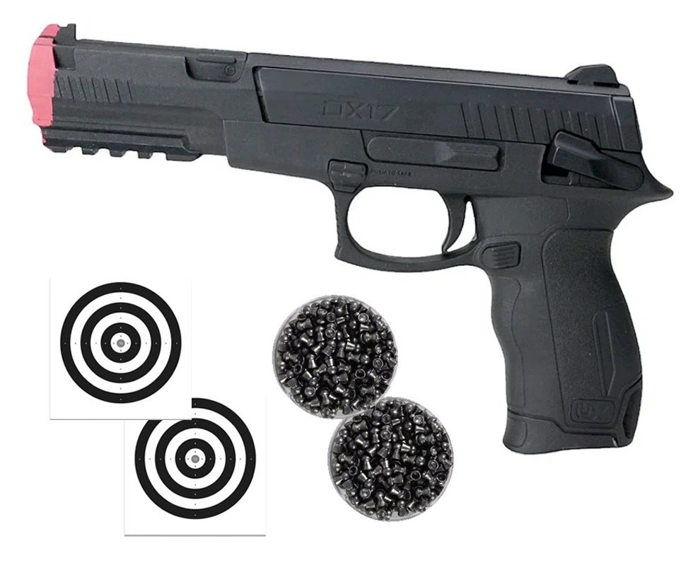 Pistola de Pressão UX DX17 4,5mm Dual Ammo Spring - Umarex + Chumbo + Alvos