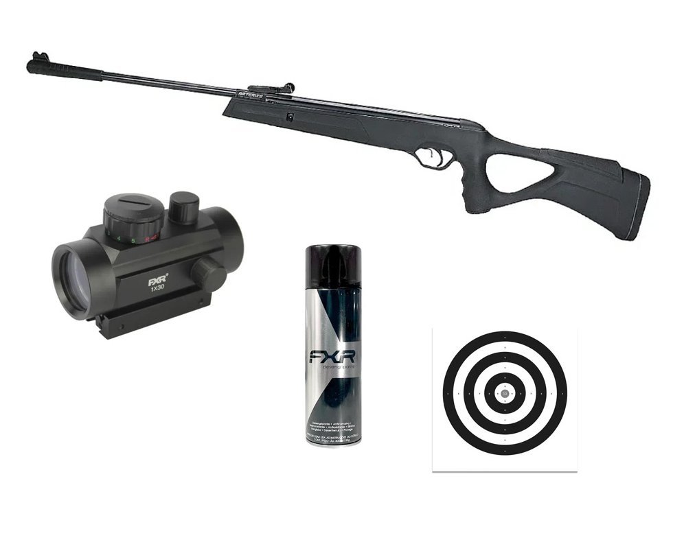 Carabina de Pressão Artemis GR800S Blade Gás Ram 60kg 5.5mm - Fxr + Red Dot 1x30 + Desengripante / Anticorrosivo + Alvos
