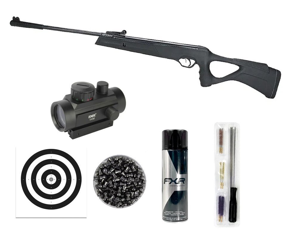 Carabina de Pressão Artemis GR800S Blade Gás Ram 60kg 4.5mm - Fxr + Red Dot 1x30 + Kit de Limpeza + Chumbo + Desengripante / Anticorrosivo + Alvos