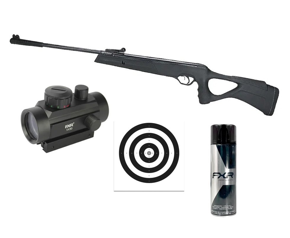 Carabina de Pressão Artemis GR800S Blade Gás Ram 60kg 4.5mm - Fxr + Red Dot 1x30 + Desengripante / Anticorrosivo + Alvos