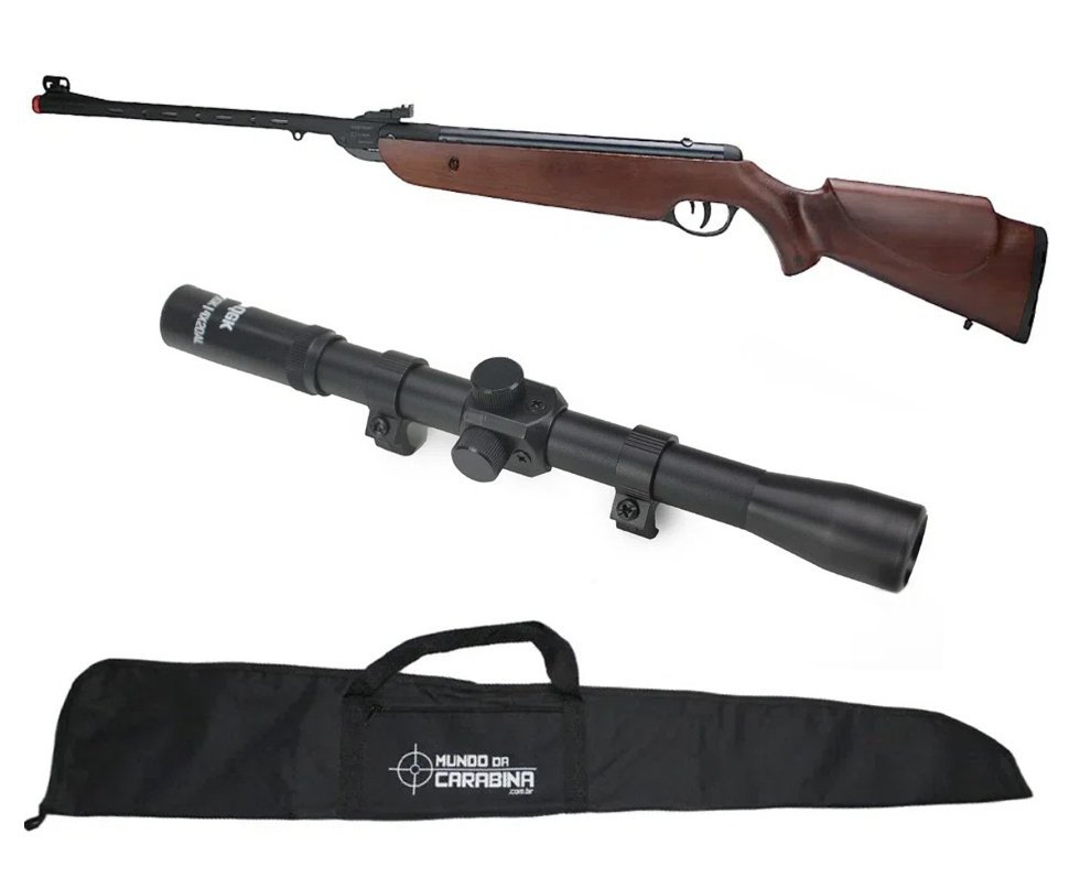 Carabina de Pressão Rossi Dione Sport MH Madeira 5.5 + Capa + Luneta 4x20