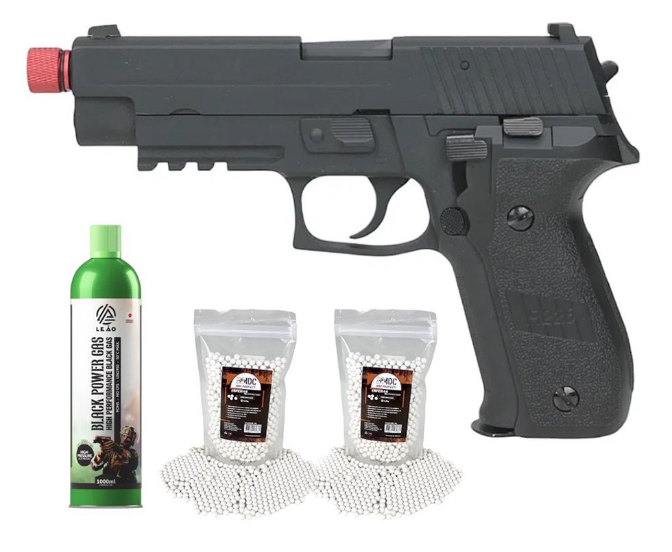 Pistola de Airsoft Gás GBB P226 Blowback 6mm - Rossi + GBB + BBS