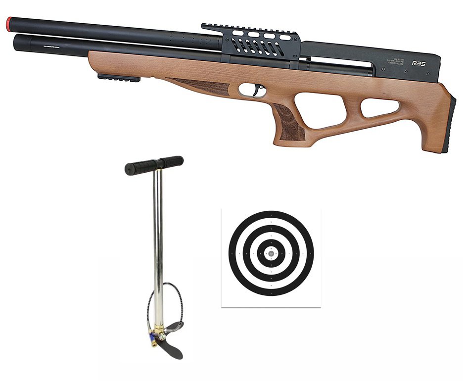 Carabina de Pressão PCP R35 Bullpup Madeira 5,5mm Rossi + Bomba