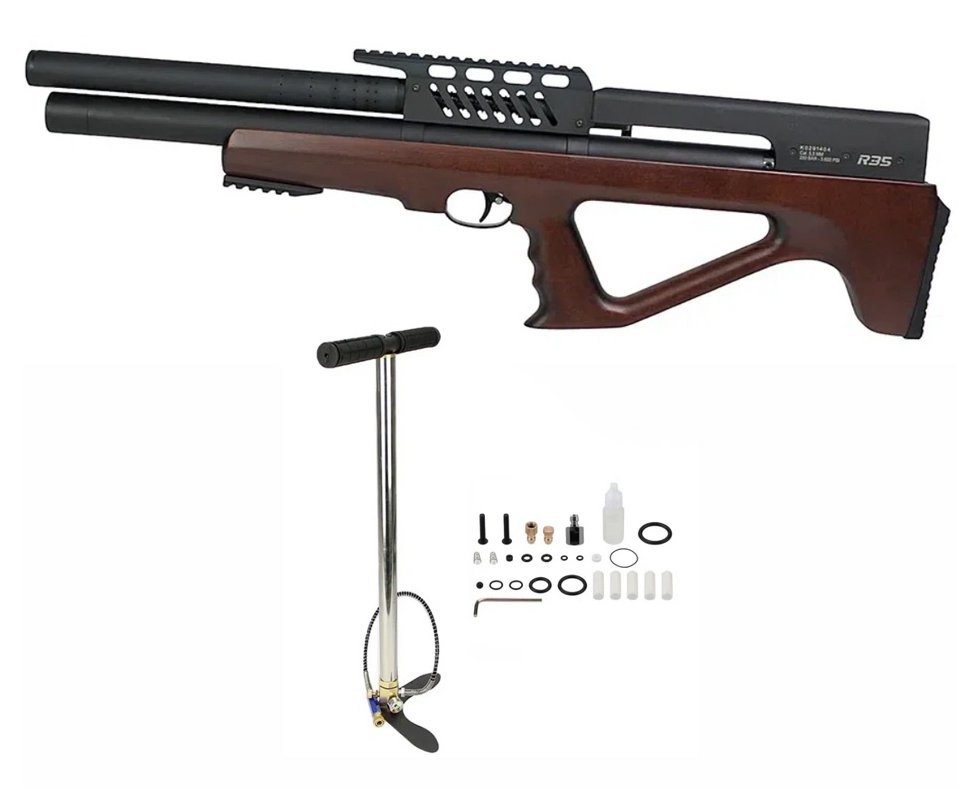 Carabina de Pressão PCP R35 Bullpup Madeira 5,5mm Rossi + Bomba