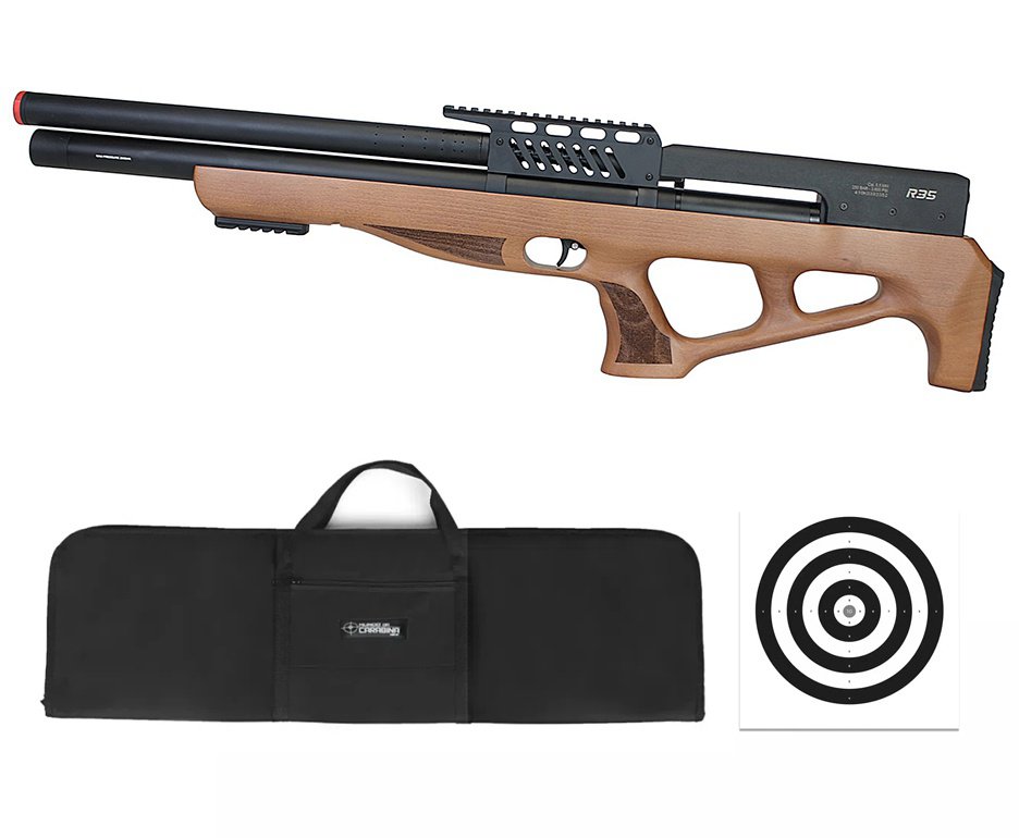 Carabina de Pressão PCP R35 Bullpup Madeira 5,5mm Rossi + Bomba + Capa