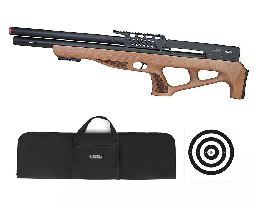 Carabina de Pressão PCP R35 Bullpup Madeira 5,5mm Rossi + Bomba + Capa