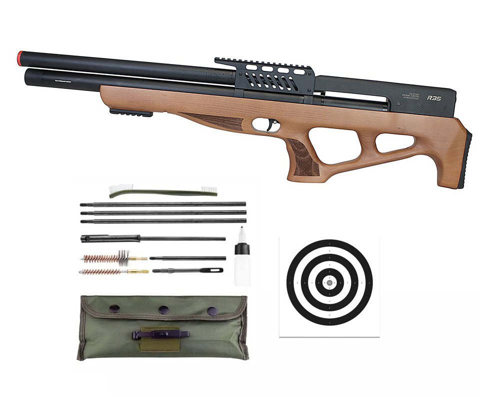 Carabina de Pressão PCP R35 Bullpup Madeira 5,5mm Rossi + Kit Limpeza