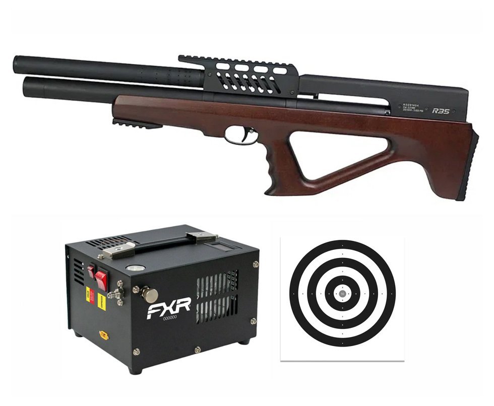 Carabina de Pressão PCP R35 Bullpup Madeira 5,5mm Rossi + Compressor