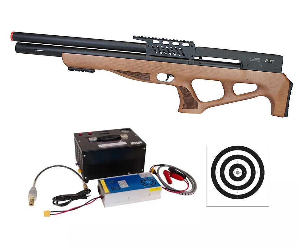 Carabina de Pressão PCP R35 Bullpup Madeira 5,5mm Rossi + Compressor