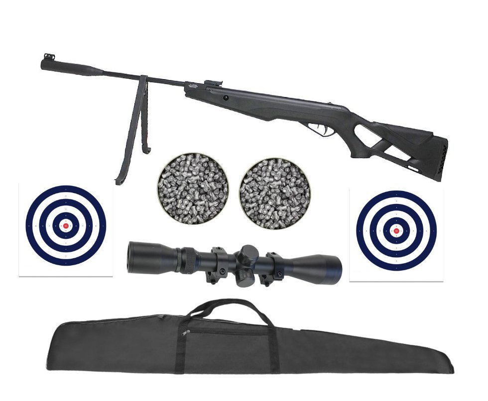 Carabina de Pressão Thunder 5,5mm MH Ekol TAG + Luneta 4x32 + Capa + Chumbo + Alvos