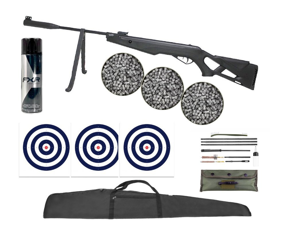 Carabina de Pressão Thunder 5,5mm MH Ekol TAG + Capa + Chumbo + Alvos  + Desengripante / Anticorrosivo + Kit de Limpeza