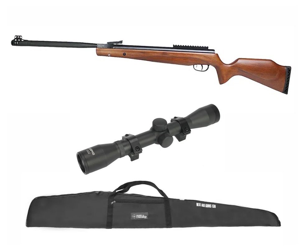 Carabina de Pressão Beeman Viper Madeira 5,5mm Gás Ram Nitro 80kg + Capa + Luneta