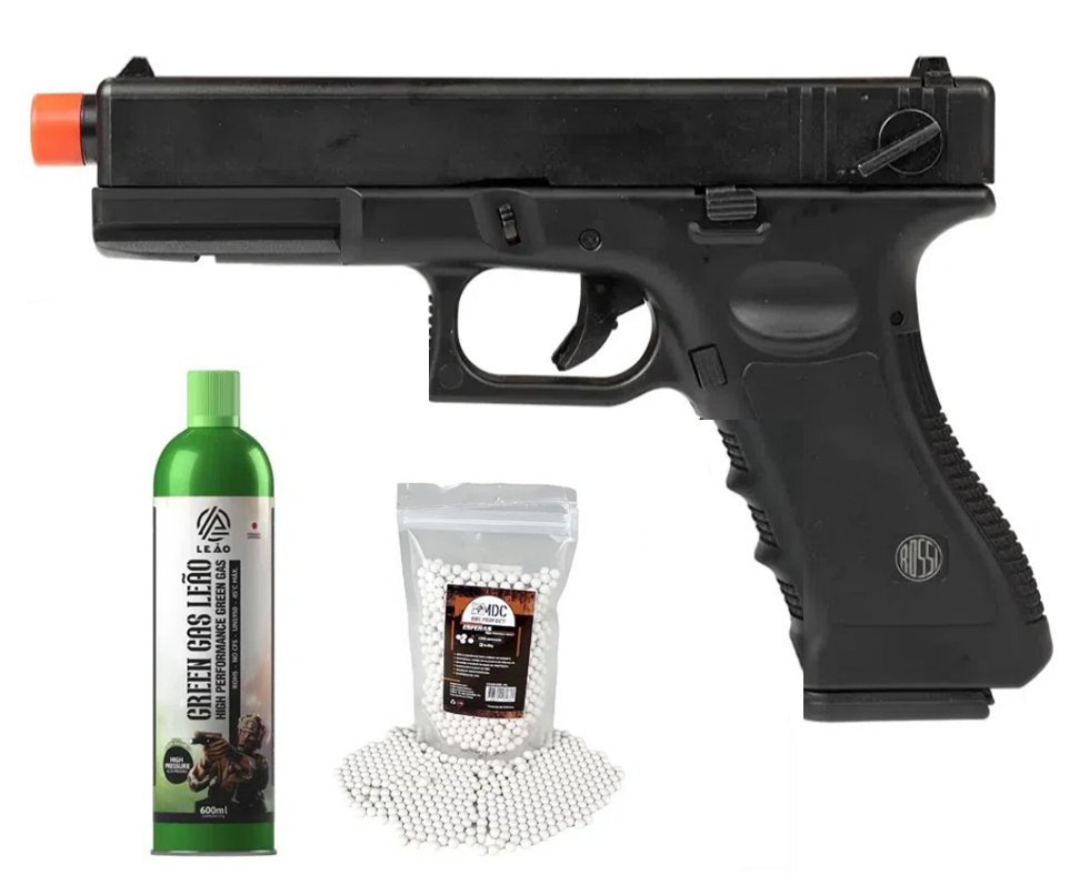 Pistola de Airsoft GK V18 G18 Green Gas Blowback 6,0mm - Rossi + GBB + BBS