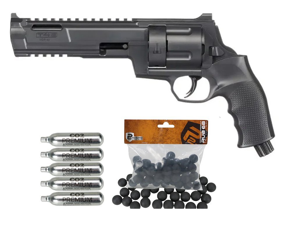 Revólver de Pressão CO2 HDR T4E TR 68 .68 LTL Home Defense - Umarex + Co2 + Esferas de Borracha
