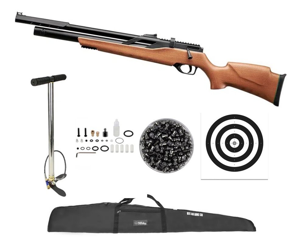 Carabina de Pressão PCP T-REX W Madeira 4.5mm Artemis - FXR + Capa + Bomba + Chumbos + Alvos