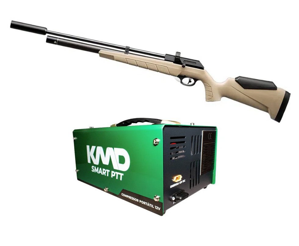 Carabina de Pressão PCP PR900S G3 TAN 4.5mm Artemis - FXR + Compressor Ar Compacto trivolt