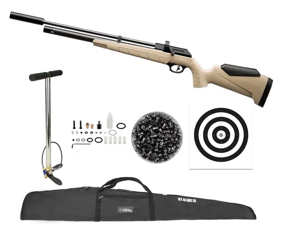 Carabina de Pressão PCP PR900S G3 TAN 5.5mm Artemis - FXR + Capa + Bomba + Chumbo + Alvos