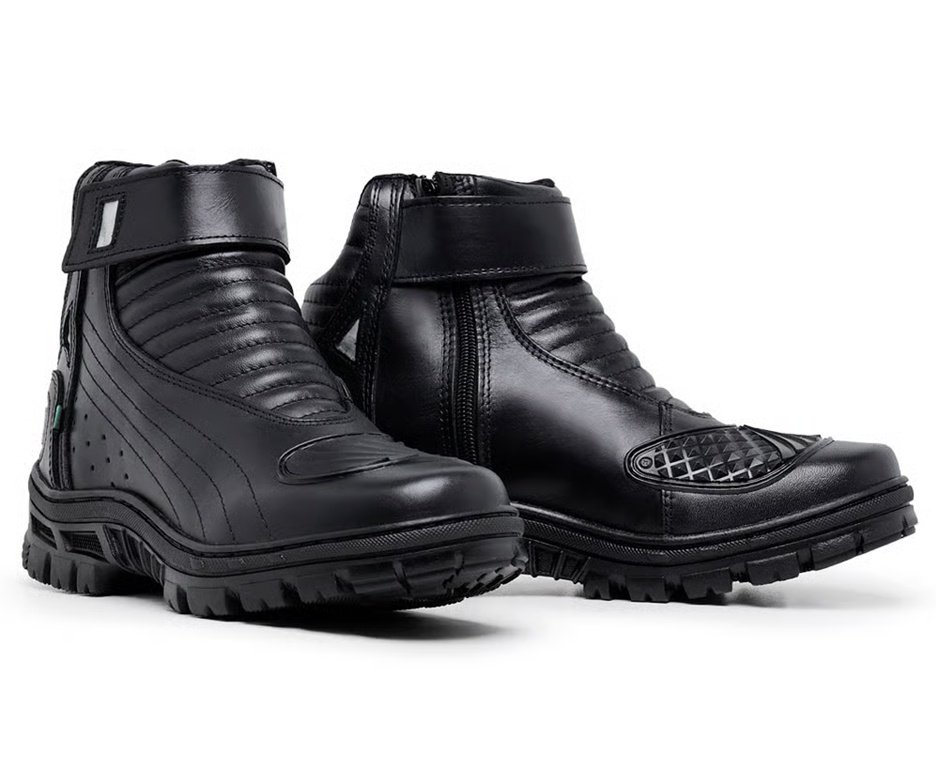 Bota Motociclista Acero Couro Race Preto