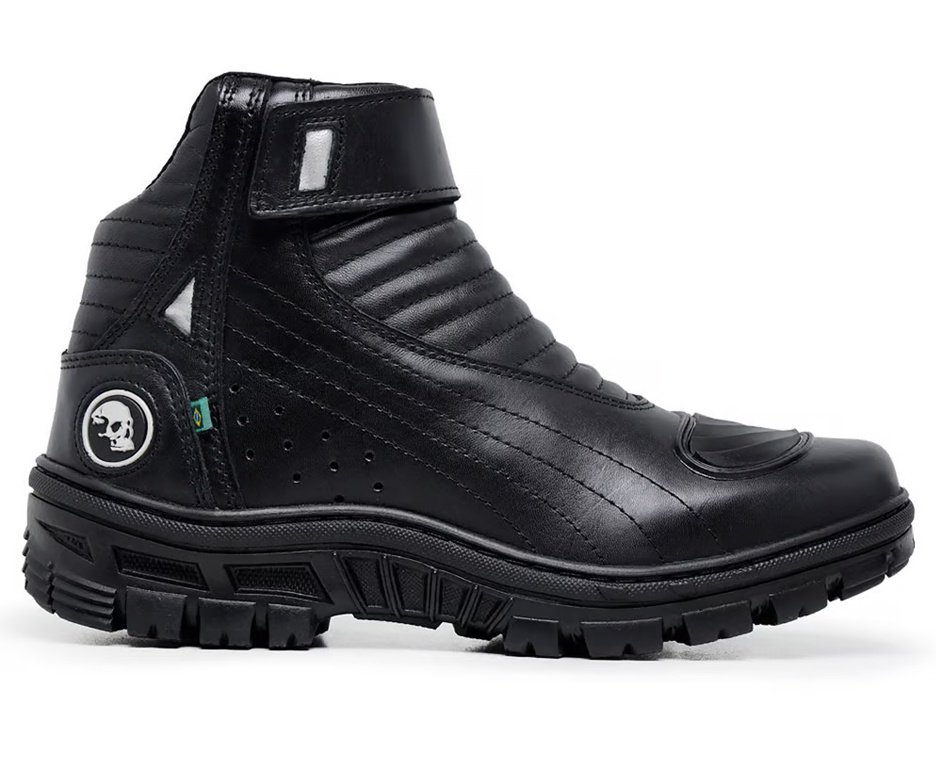 Bota Motociclista Acero Couro Race Preto