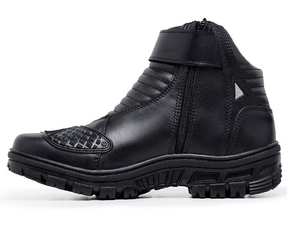 Bota Motociclista Acero Couro Race Preto