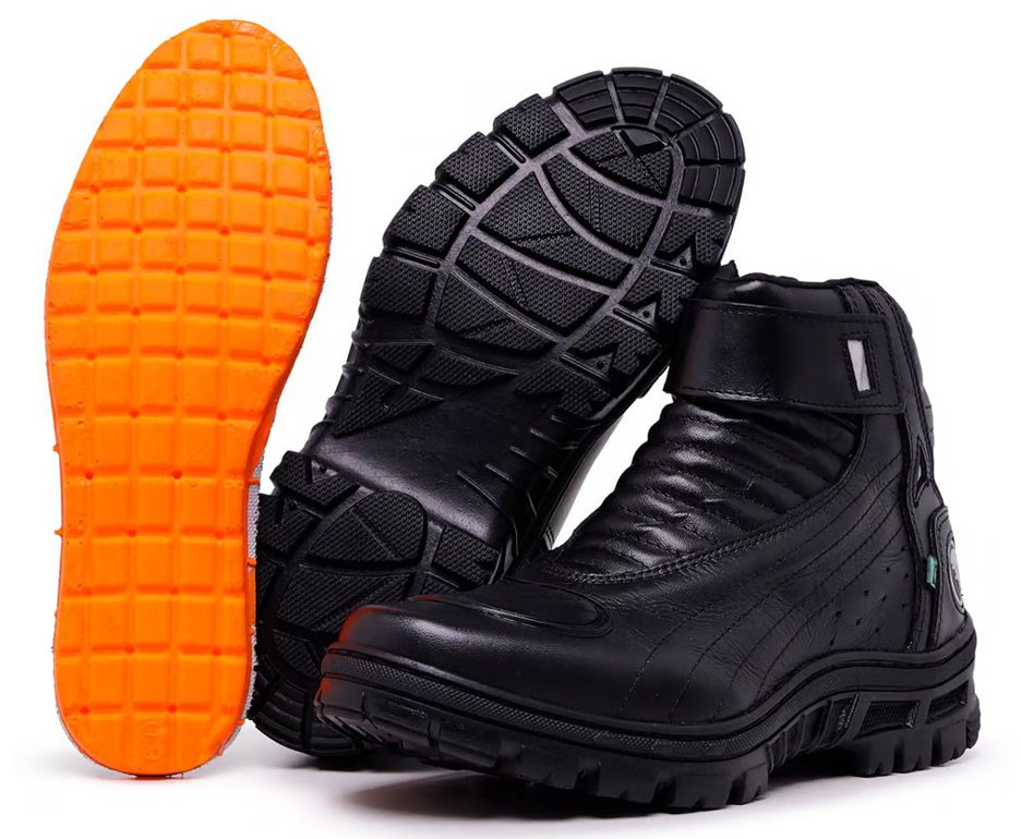 Bota Motociclista Acero Couro Race Preto