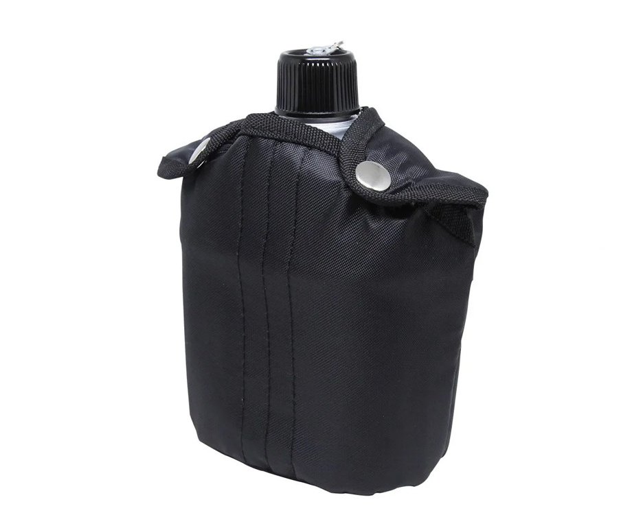 Cantil hidratação Nautika Xepa 0.9 ml em alumínio com caneca e capa isolante- Preto