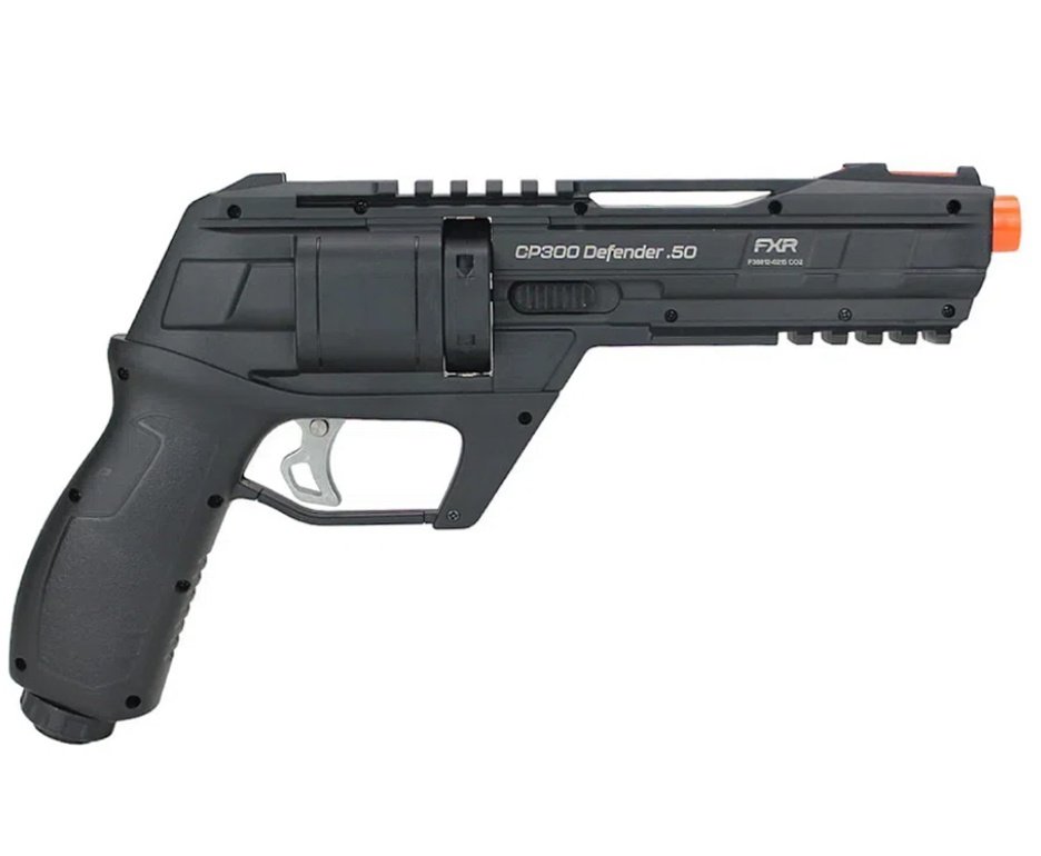 Revólver de Pressão HDR CO2 CP300 Defender .50 - Artemis + Esfera Munição BBS HDP/HDR Paintball + Munição First Strike Aluminio