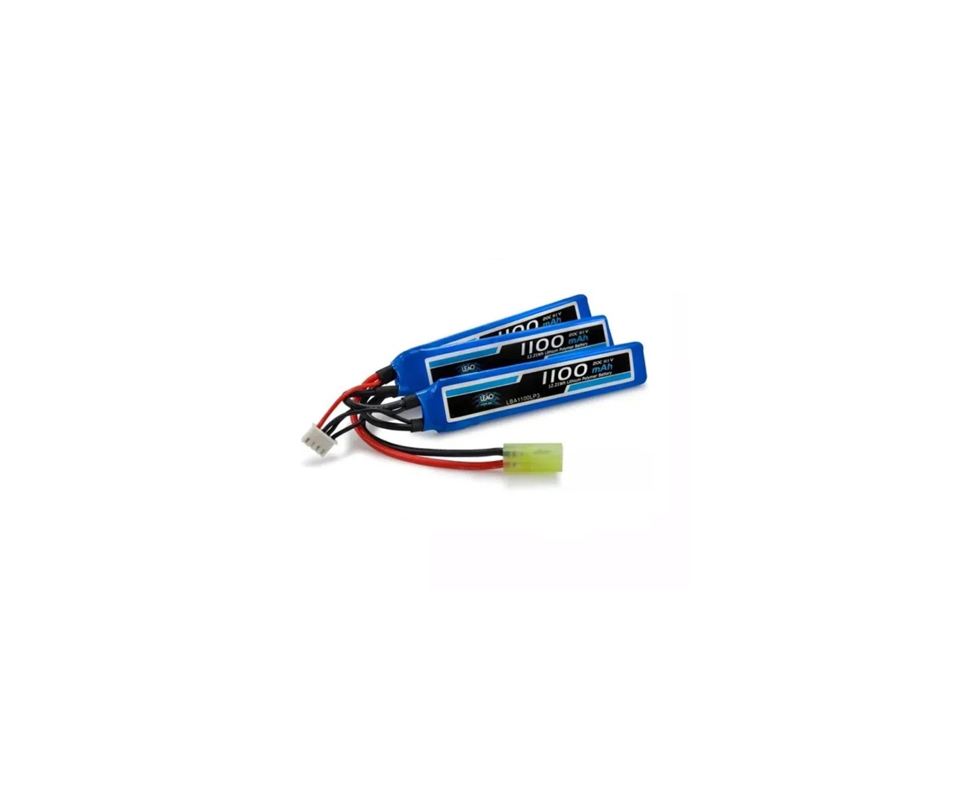 Bateria Para Airsoft Lipo 11.1v/3s - 1100mah (3 Pack) - 20c/40c + Carregador Lipo