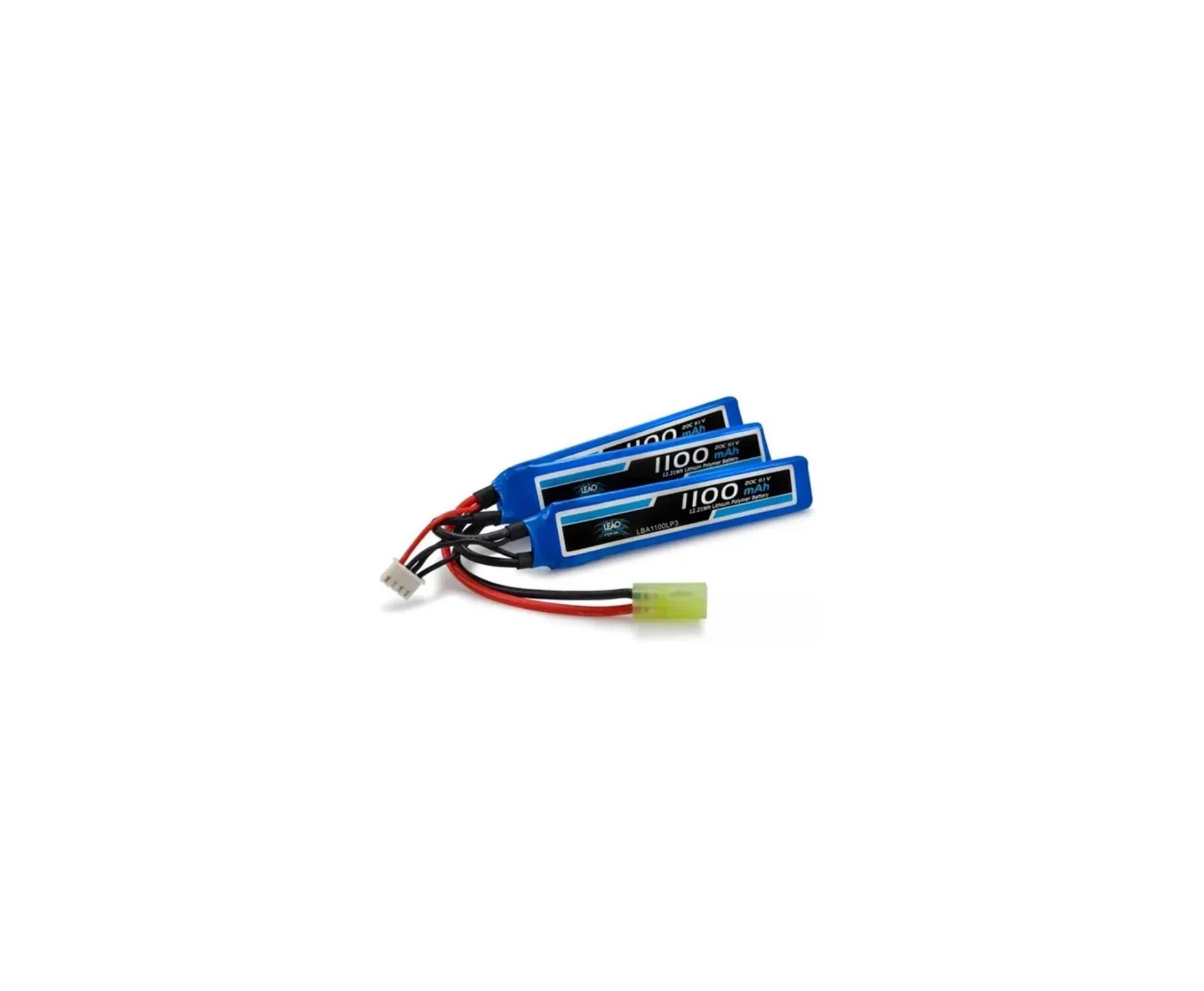 Kit Bateria Para Airsoft Lipo 11.1v/3s  1100mah 20c/40c - Leão + Carregador Lipo