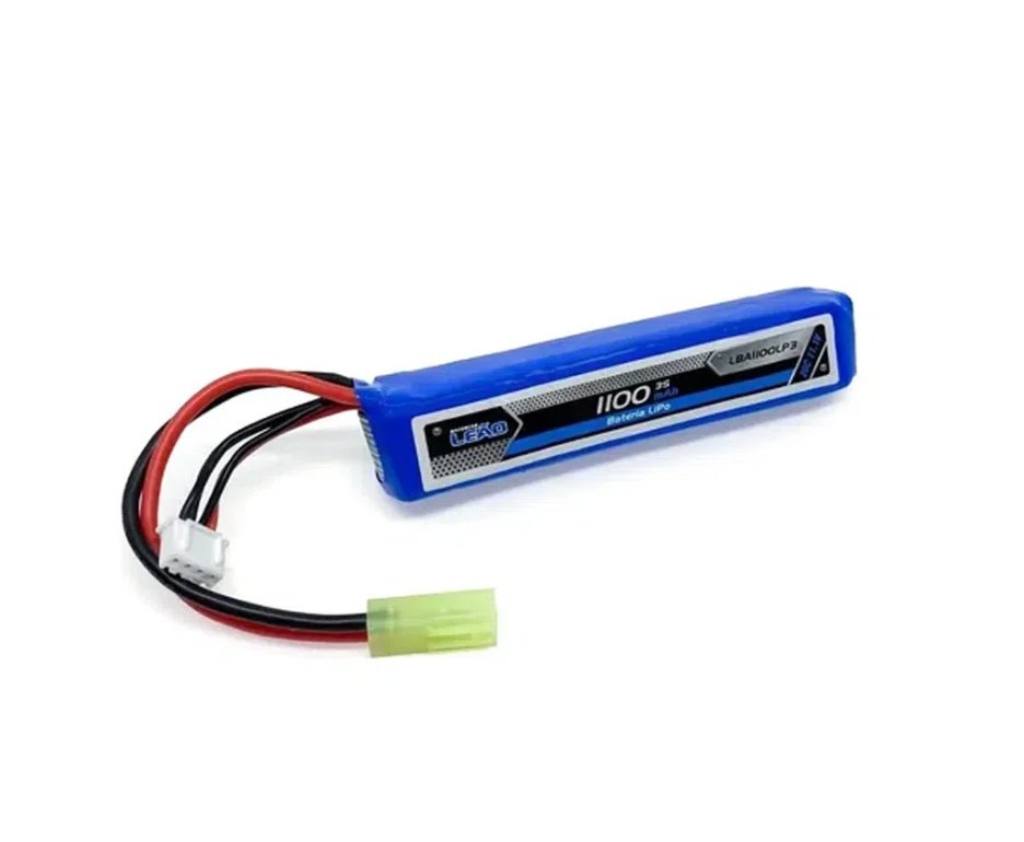 Bateria Para Airsoft Lipo 11.1v/3s - 1100mah - 20c/40c - Leão + Carregador Lipo + Carregador USB