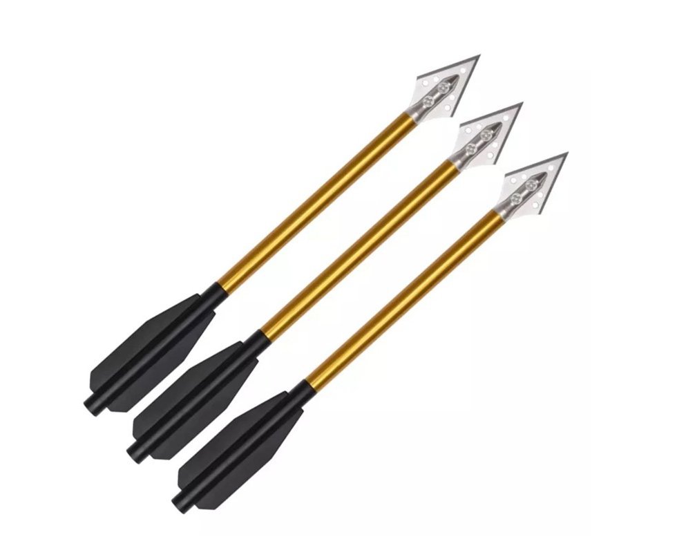 Seta de Aluminio Dourado 16cm Ponteria Fixa de Caça 3 un  - Elong