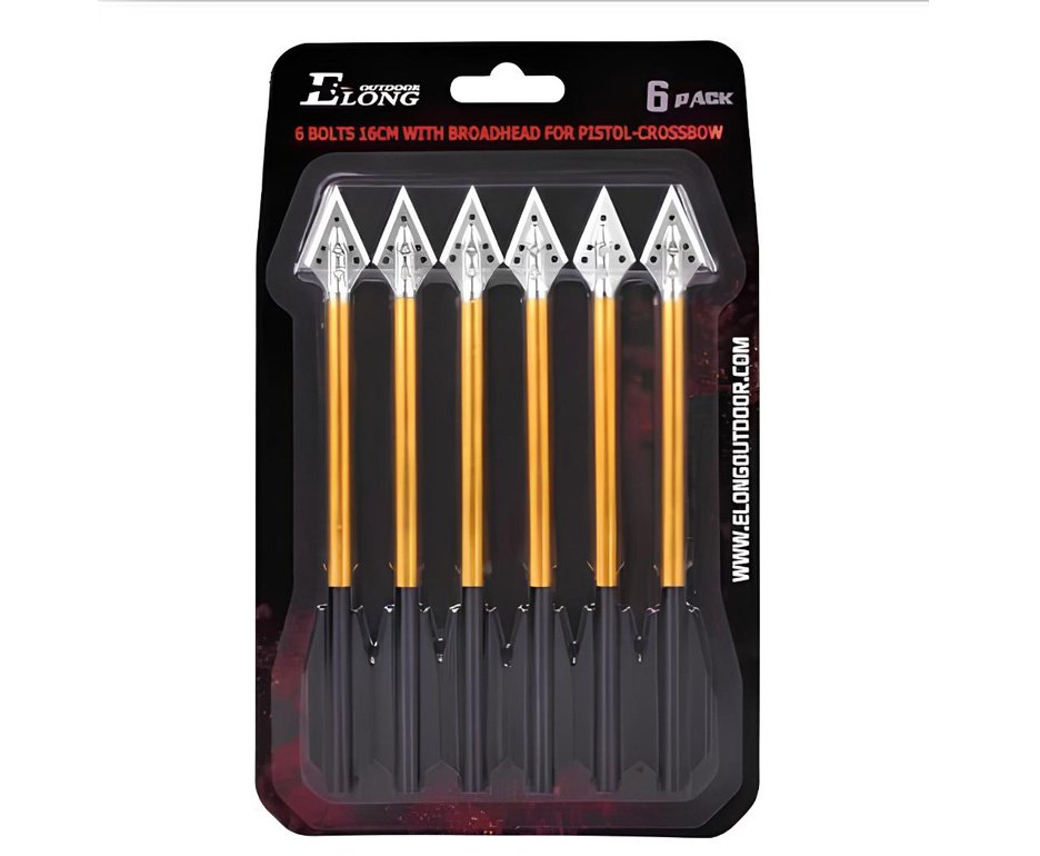 Seta de Alumínio para caça 16cm com 6und ponteira Fixa - Elong Outdoor
