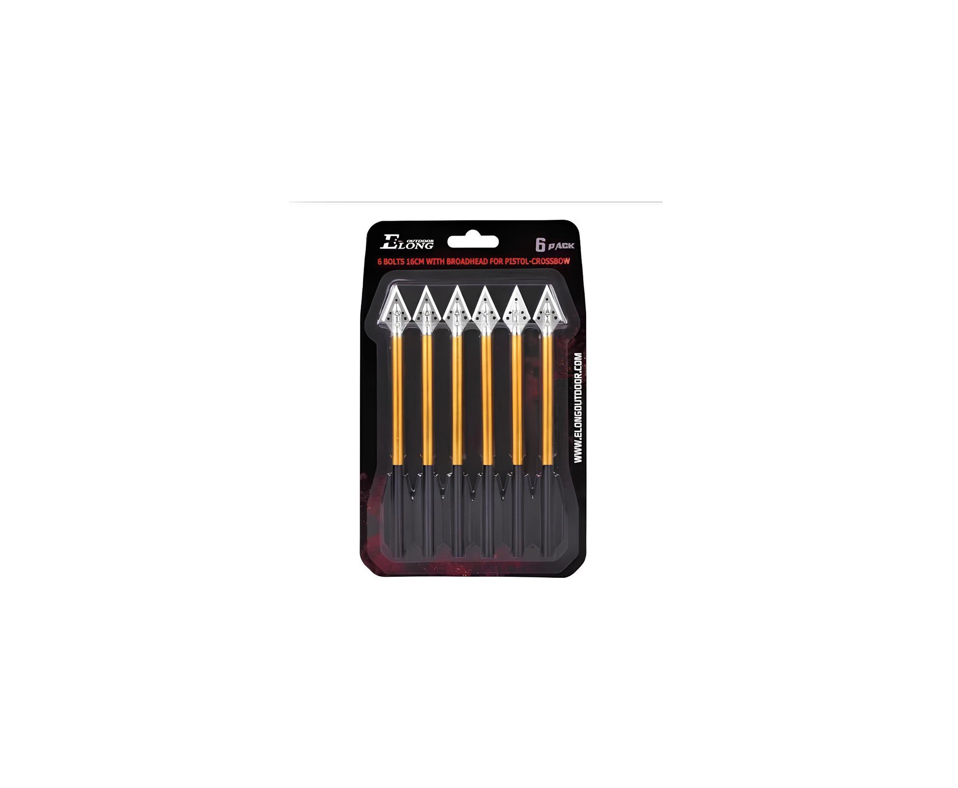 Seta de Aluminio Elong Outdoor Dourado 16cm Ponteria Fixa de Caça 6 un